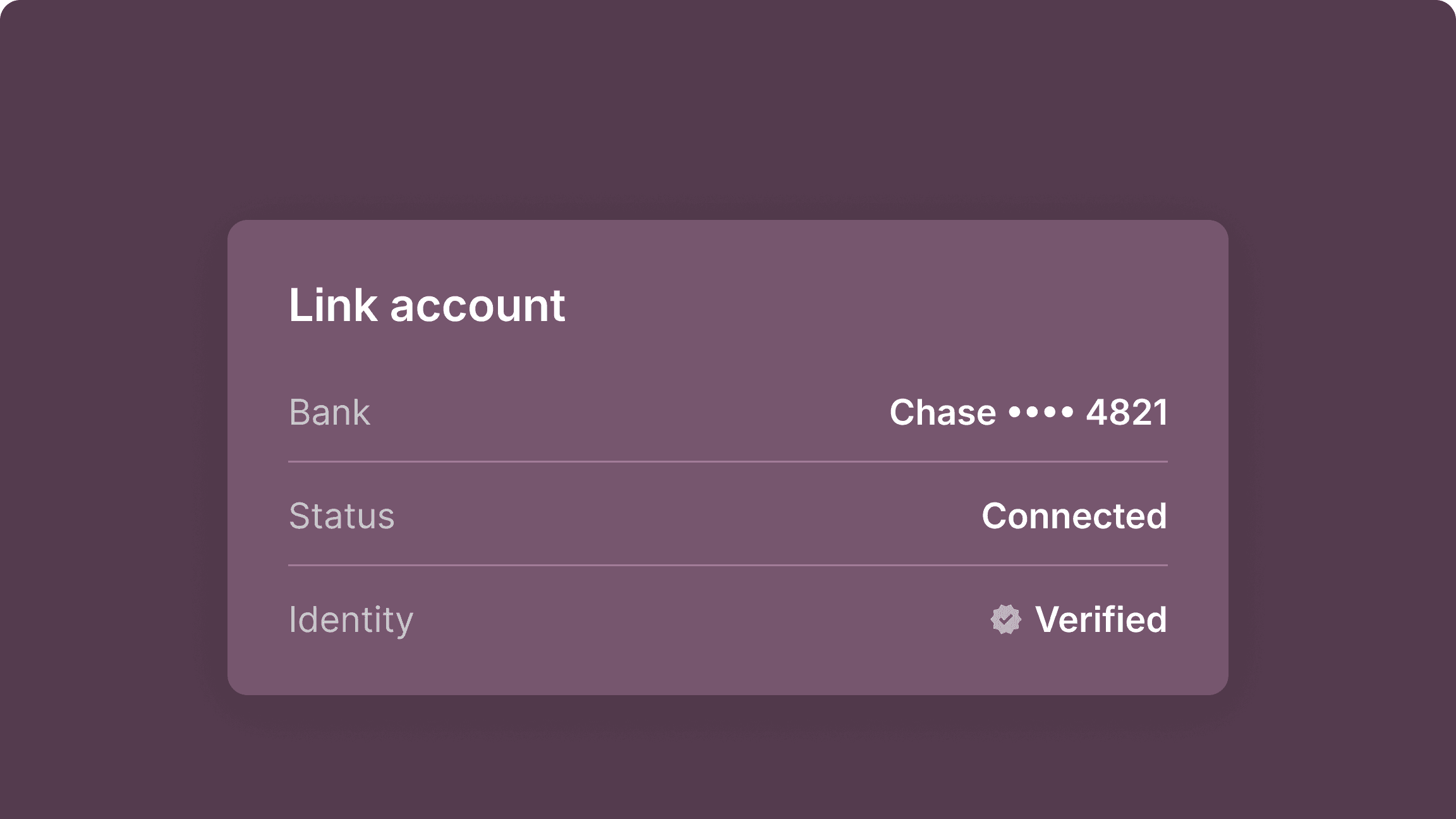 Plaid bank account connectivity and verification