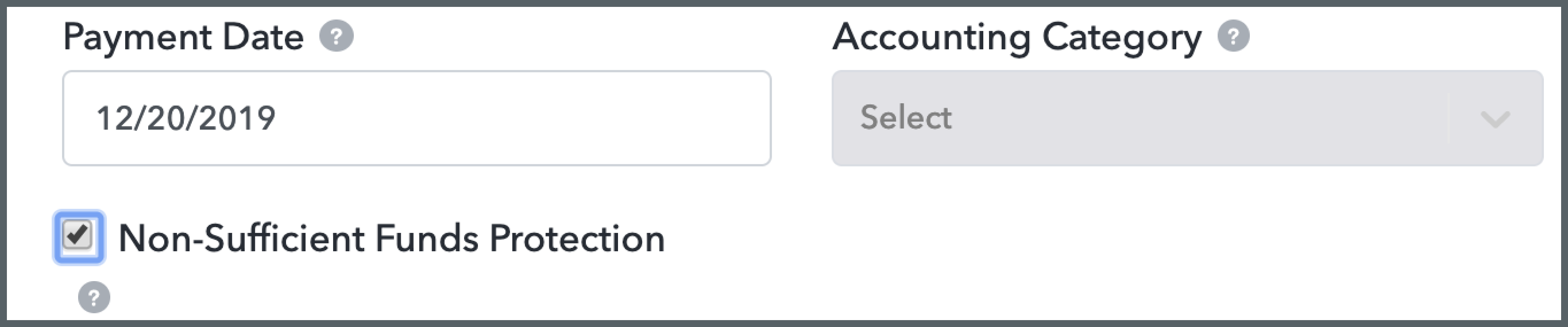 Payment Date and Accounting Category