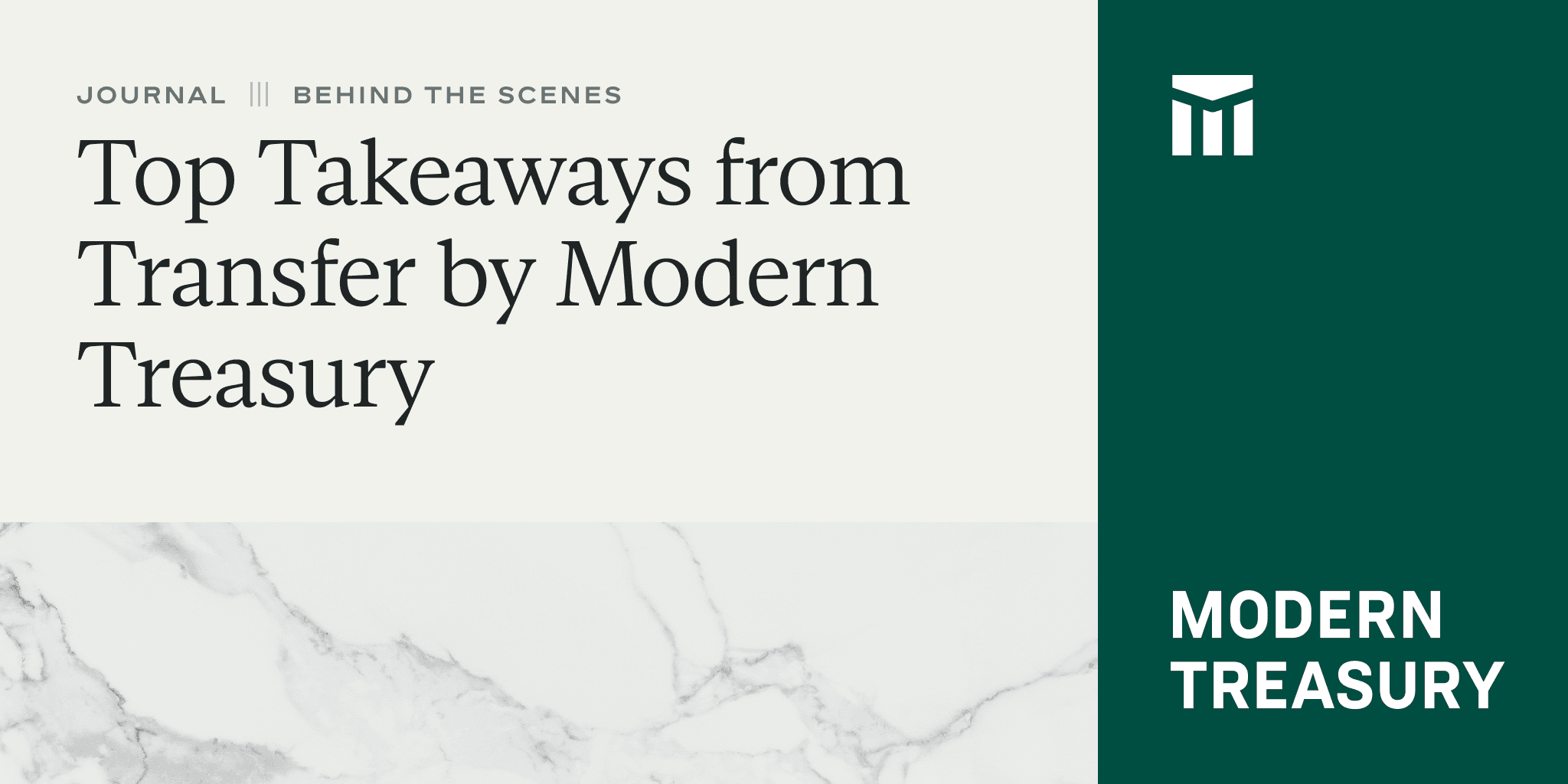 Image for Top Takeaways from Transfer by Modern Treasury