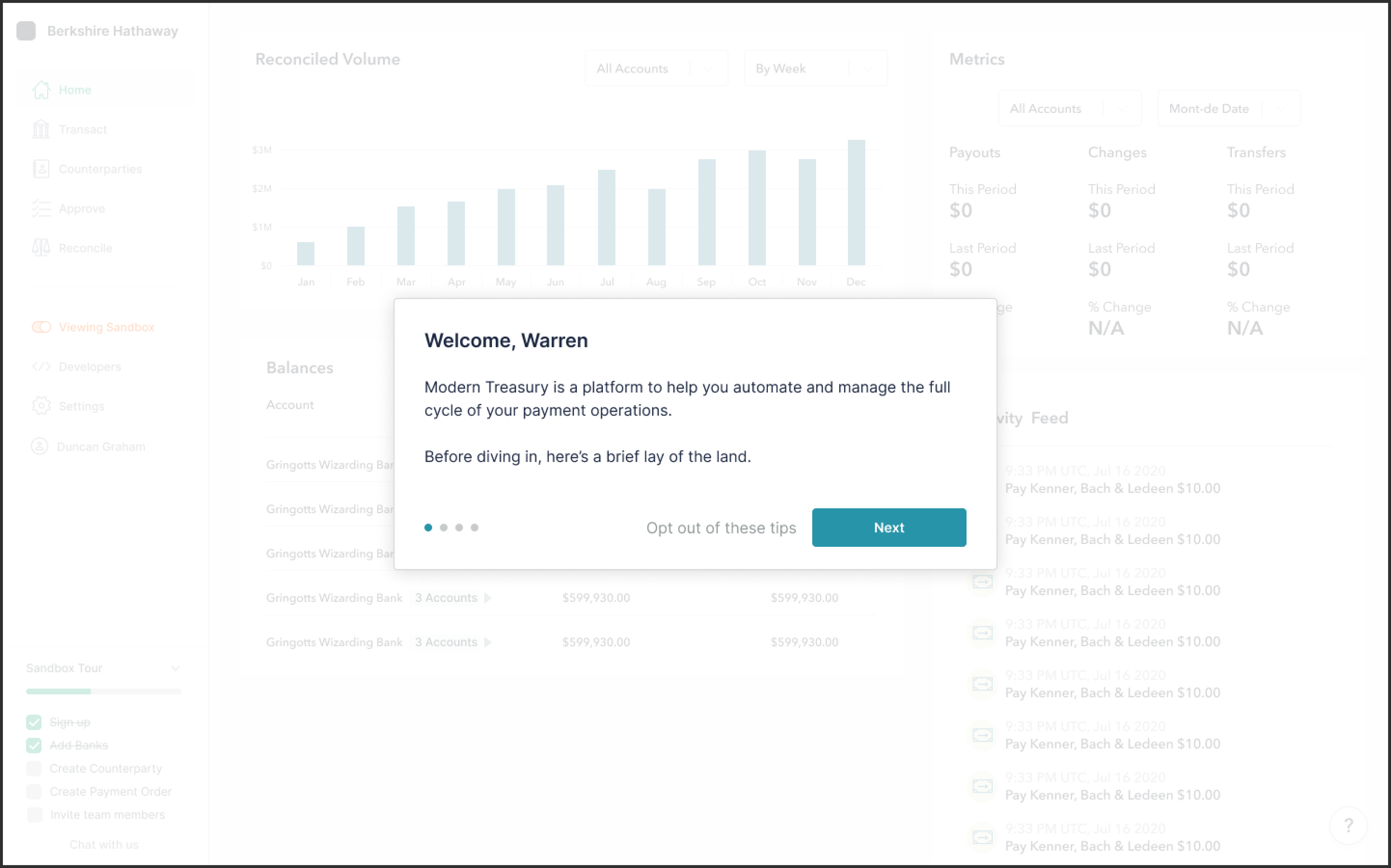 Screen: Onboarding flow