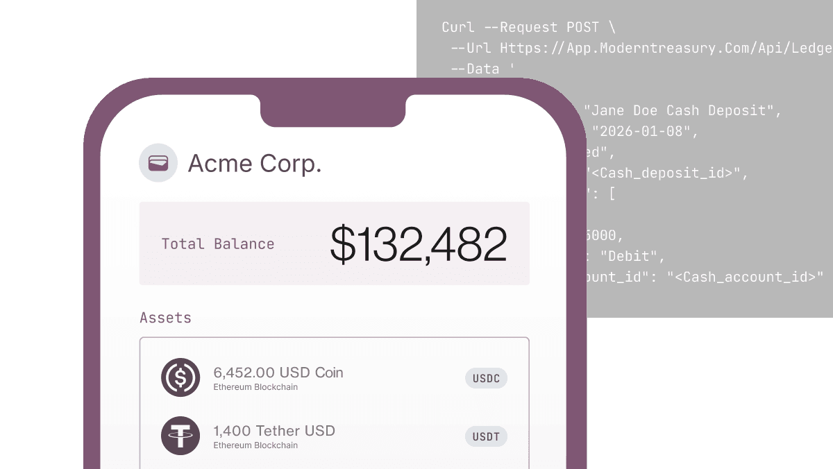 Wallet Infrastructure - Acme Corp balance with crypto assets