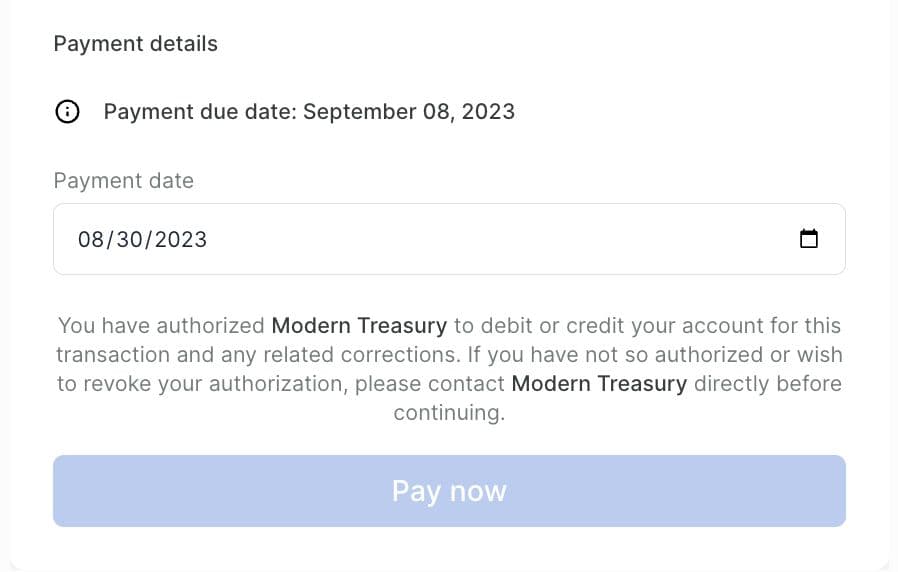 Payment details date