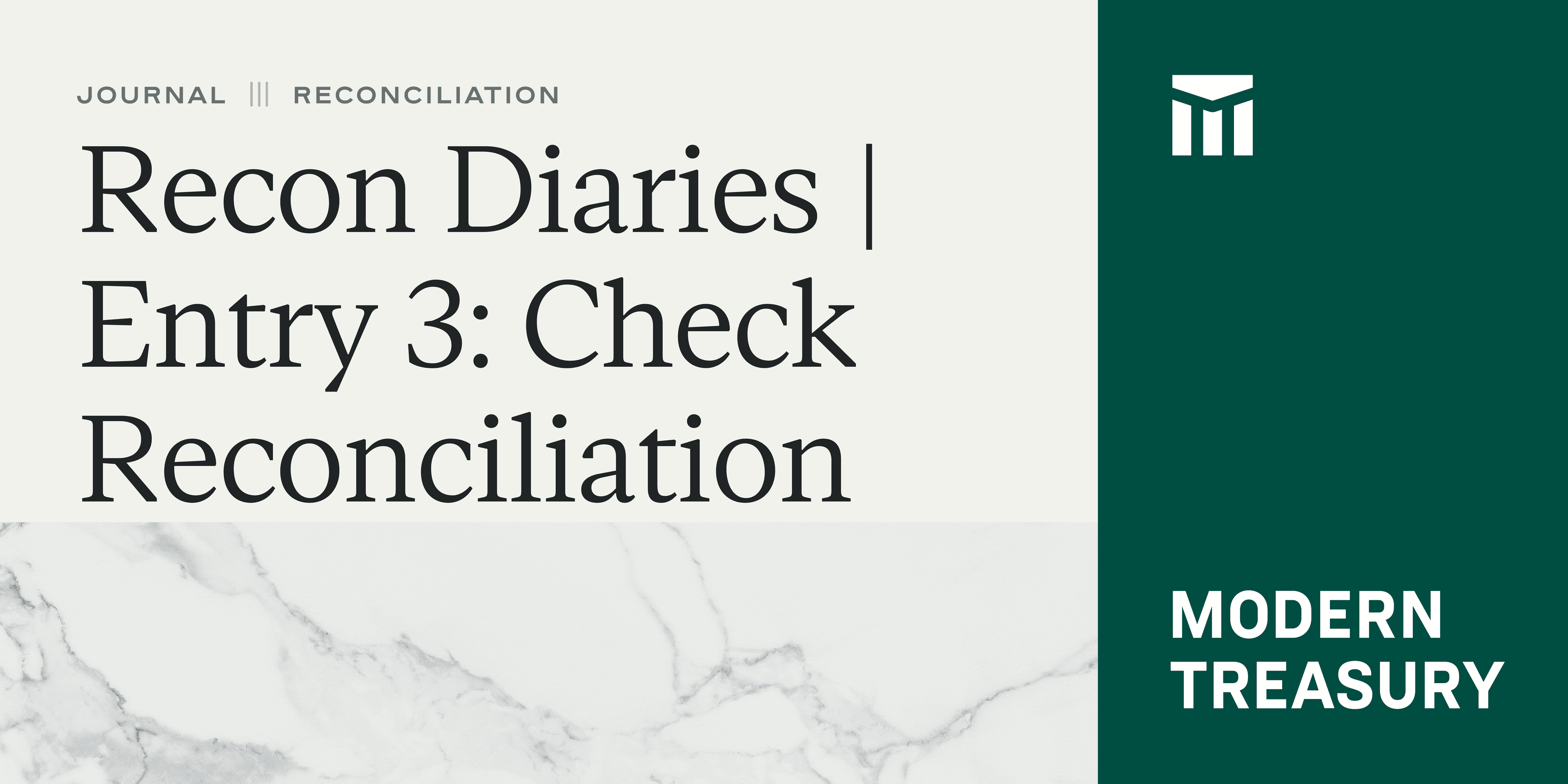 Recon Diaries, Entry III: Check Reconciliation Thumbnail