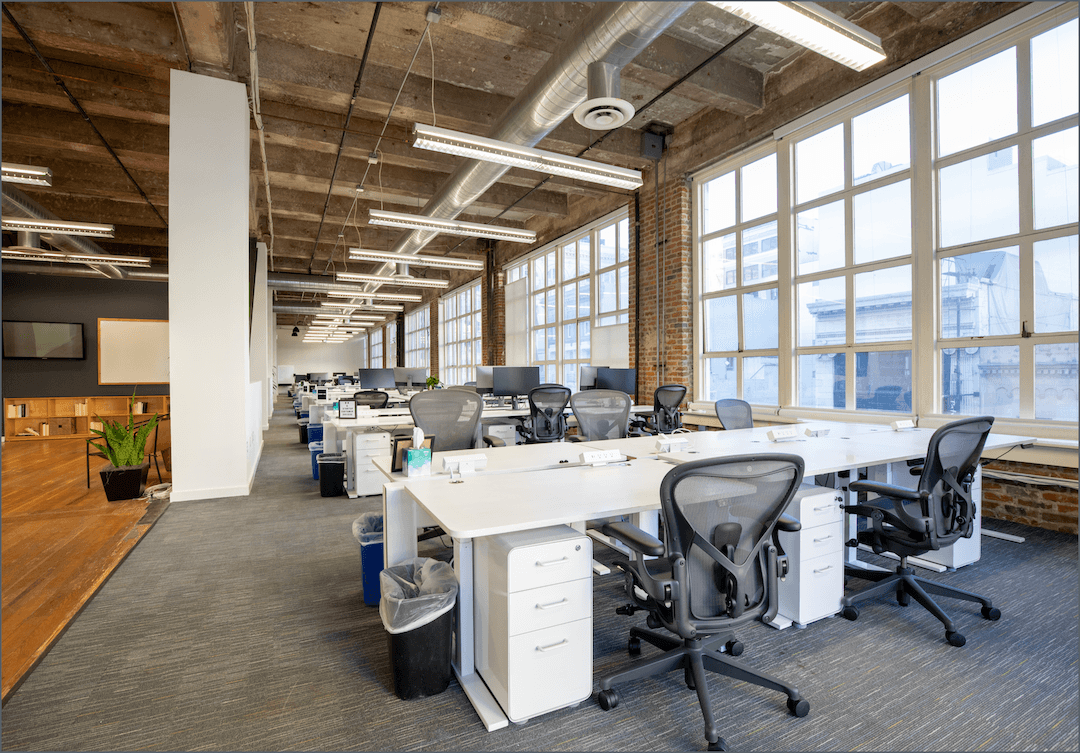 Modern Treasury office: desks