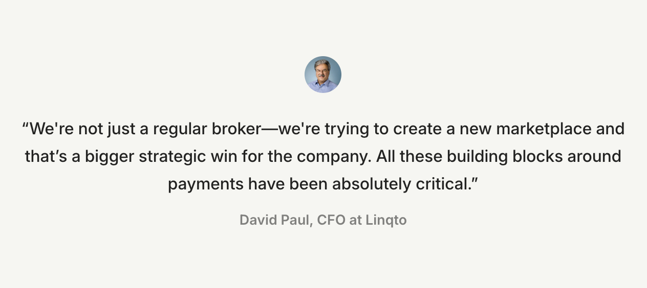 Quote from David Paul, CFO of Linqto