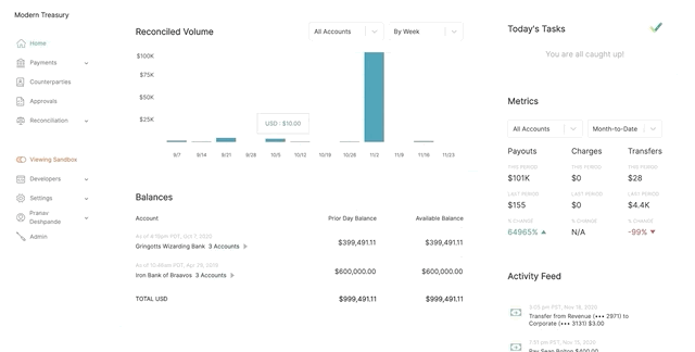 GIF of expected payments feature flow