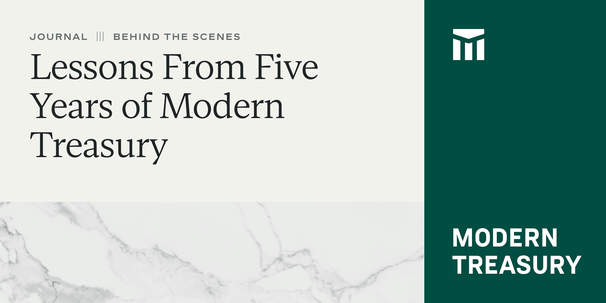 Image for Lessons From Five Years of Modern Treasury