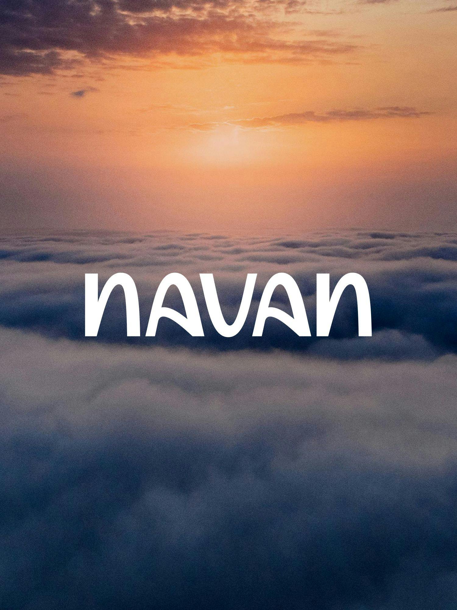 An image of the sky with the Navan logo on top